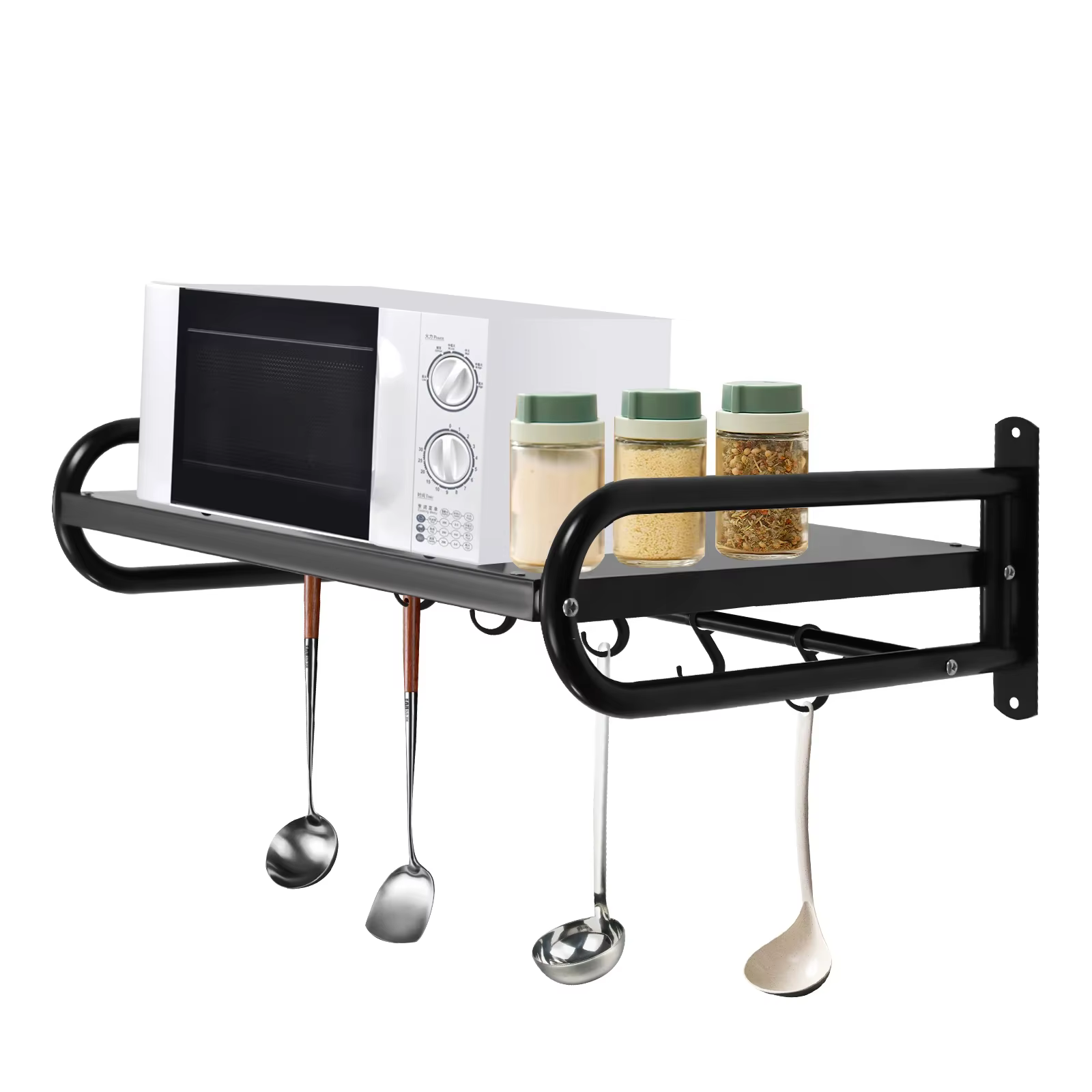 Pour support de four à micro-ondes avec conception murale, construction robuste en acier au carbone,