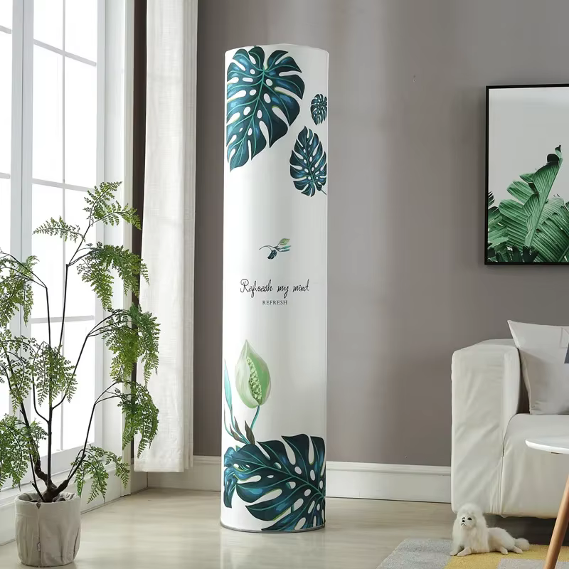 Nouveau couvercle de climatisation d'armoire, rond cylindrique, housse anti-poussière en tissu pour