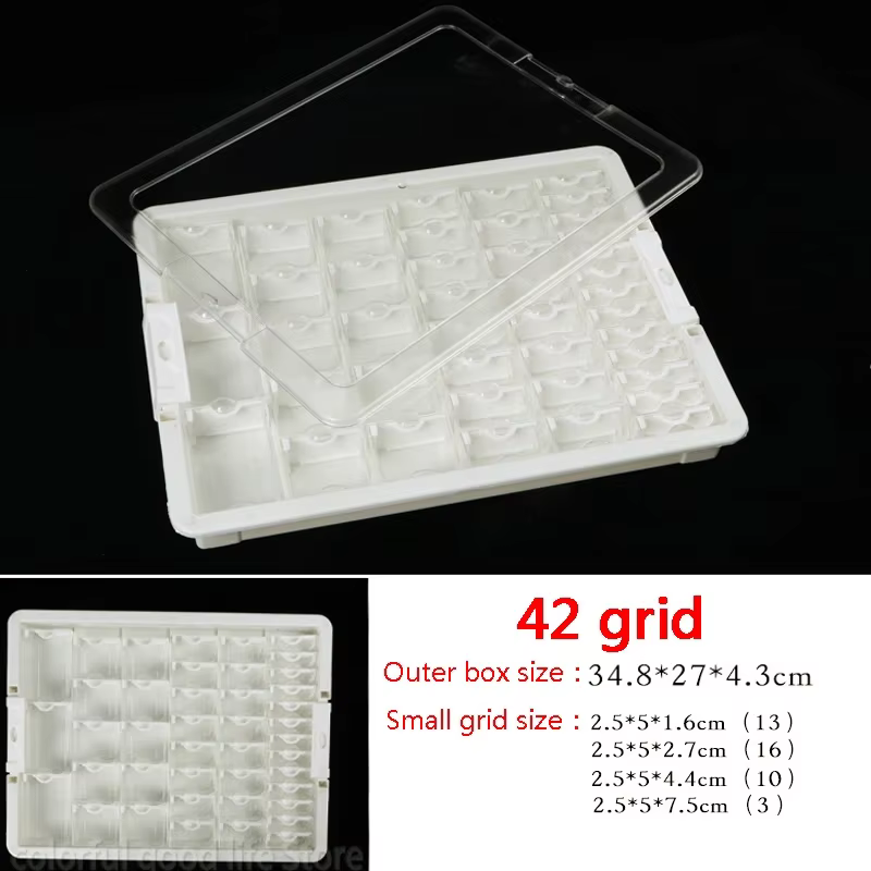 Boîte de rangement de perles Elizabeth Ward, 42/50/78 grilles, conteneur Portable Transparent pour p