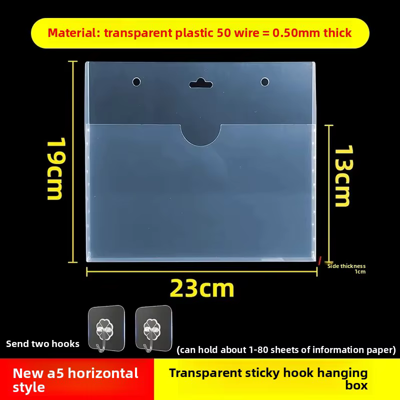 Boîte transparente en plastique pour documents A4, porte-revues de clôture, étagère de rangement Sim