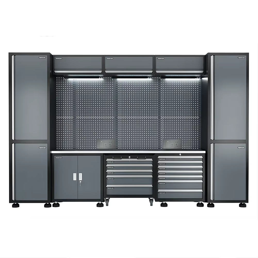 Armoire à outils multifonctionnelle, système de rangement modulaire pour garage de 375 cm/147,64 pou