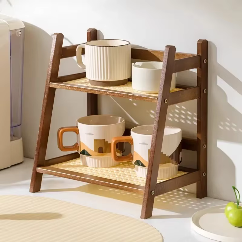 Étagère murale en bambou multifonctionnelle 2026 – Support à tasses à café – Idéale pour la cuisine,