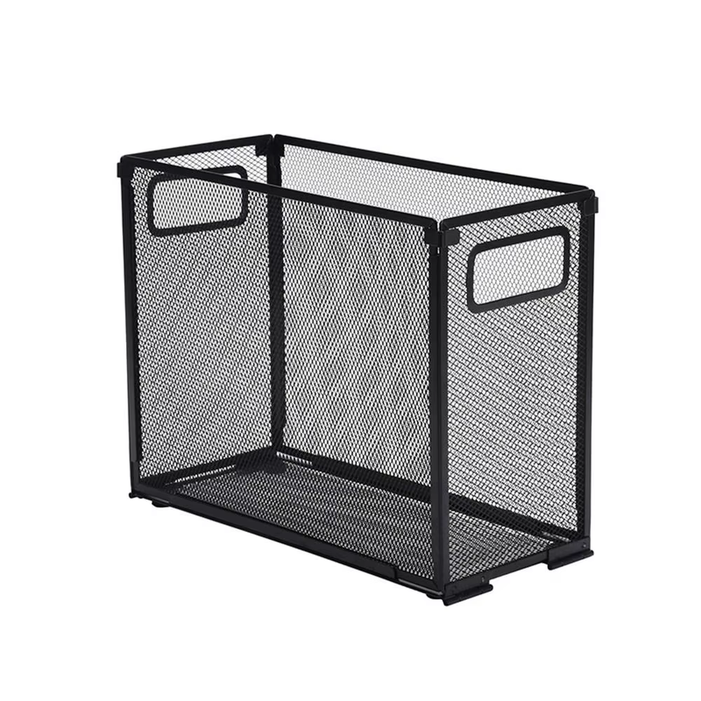 Organiseur de dossiers suspendus en métal maillé, dossiers non inclus, boîte de rangement pliable, n