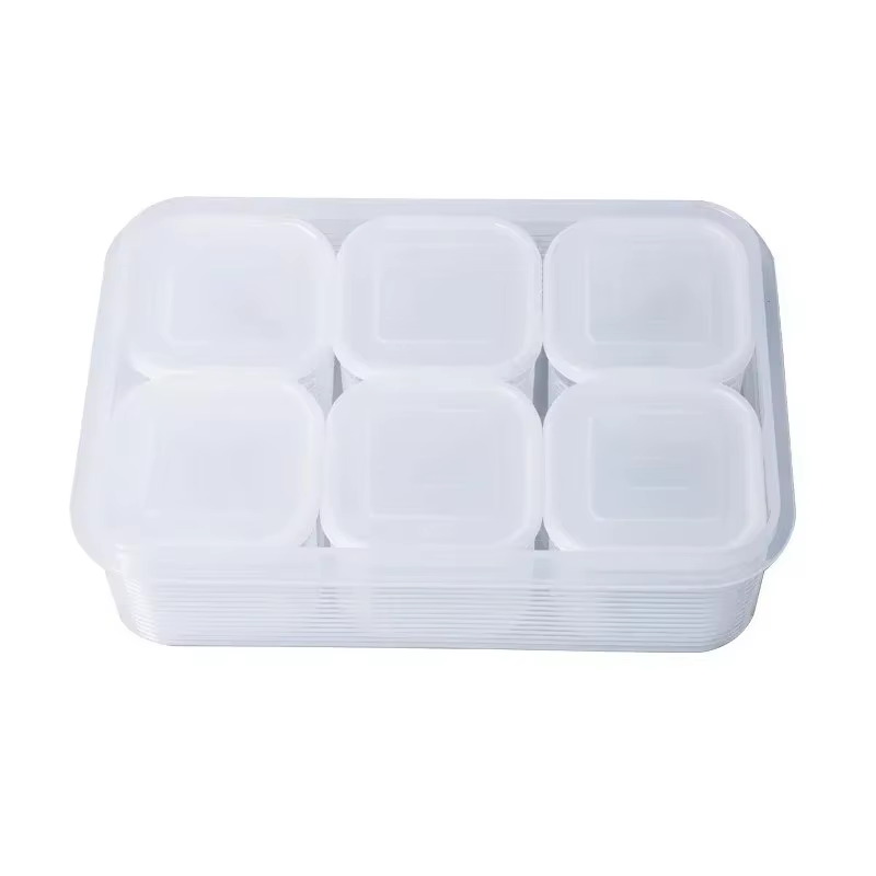 Boîte de rangement alimentaire pour réfrigérateur à 6 compartiments avec couvercle, conteneur multif