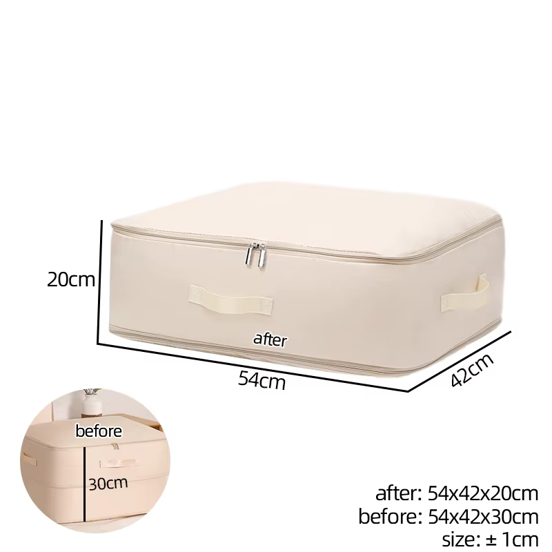 Sac de rangement compressible pour couettes, couvertures, vêtements, avec fermeture éclair, gain de 