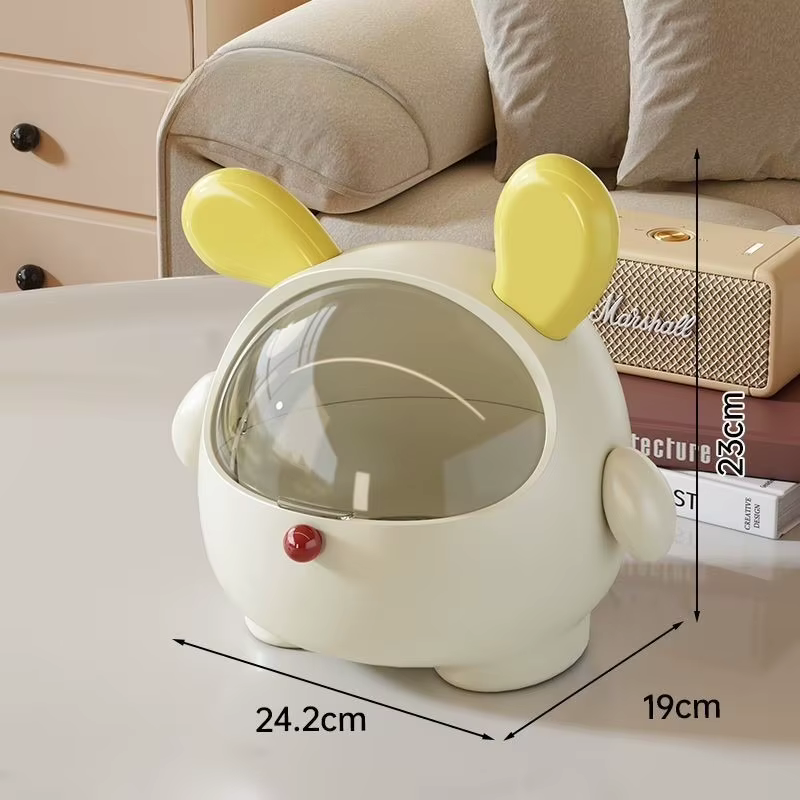Boîte de rangement de bureau kawaii coréenne en forme de lapin, organiseur de bureau, bac de rangeme