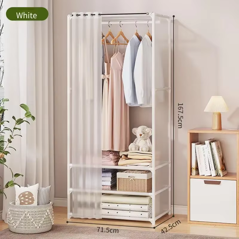 Armoire en acier épaissi renforcé 1 pièce, style moderne simple, meuble robuste et durable à assembl