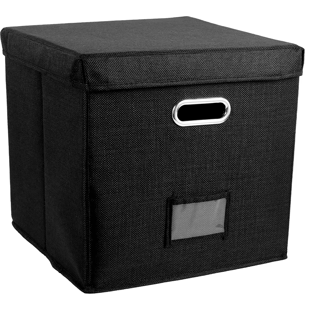 Organisateur pliable de 13 pouces, boîte de rangement de disques vinyles de grande capacité avec cou