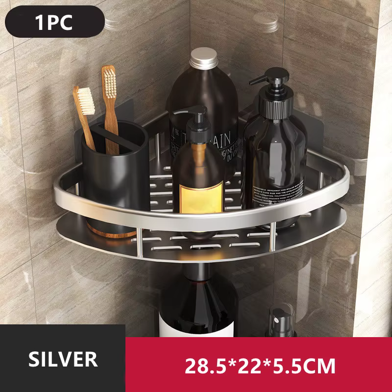 Étagère de salle de bain en alliage d'aluminium, support de shampoing, organisateur de rangement de 