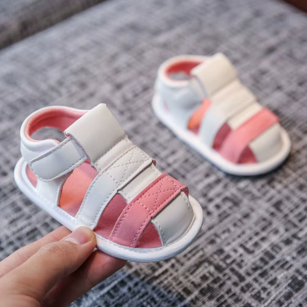 Sandales de plage souples antidérapantes pour les premiers pas des bébés de 0 à 1 an, chaussures déc