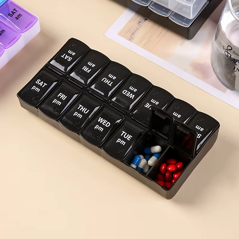 Boîte à médicaments pratique à 14 compartiments, boîte à compartiment à médicaments, boîte de stocka