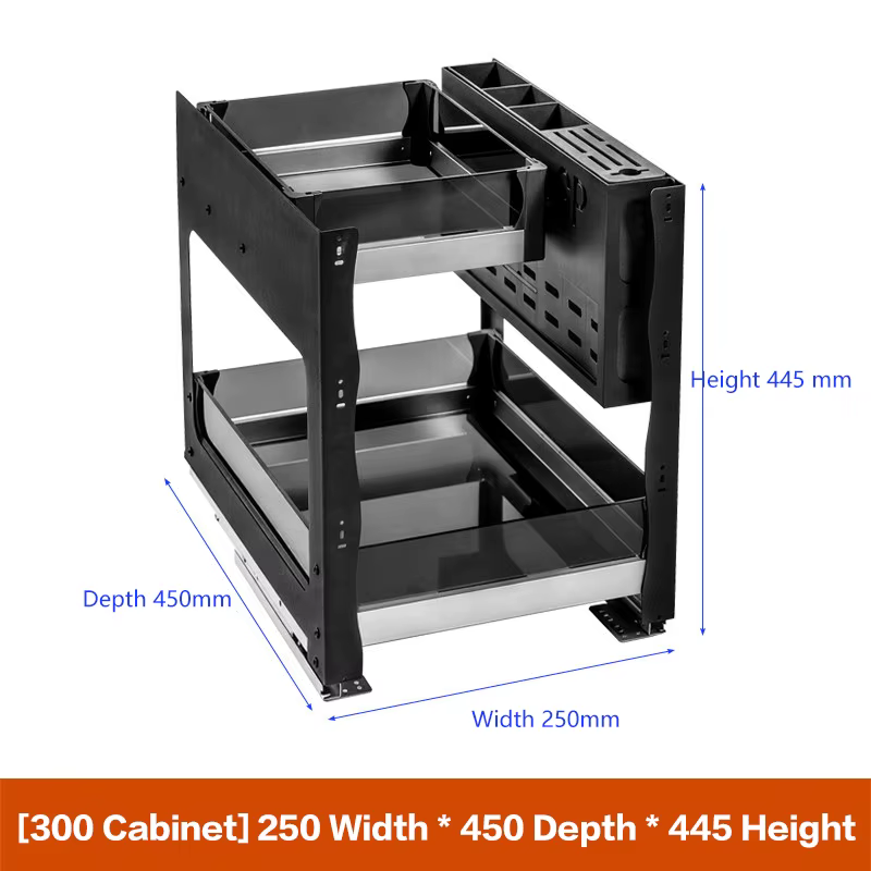 Étagère à épices double tiroir en alliage d'aluminium, gain de place, pour armoire étroite, petite t