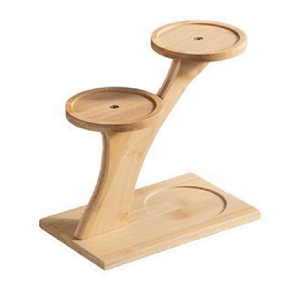 Étagère en bambou support de fleurs de bureau multicouche en forme de branche d'arbre support de pla