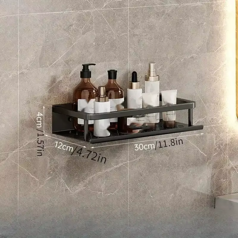 Support de rangement noir pour salle de bain et douche, étagère de rangement pour articles de toilet