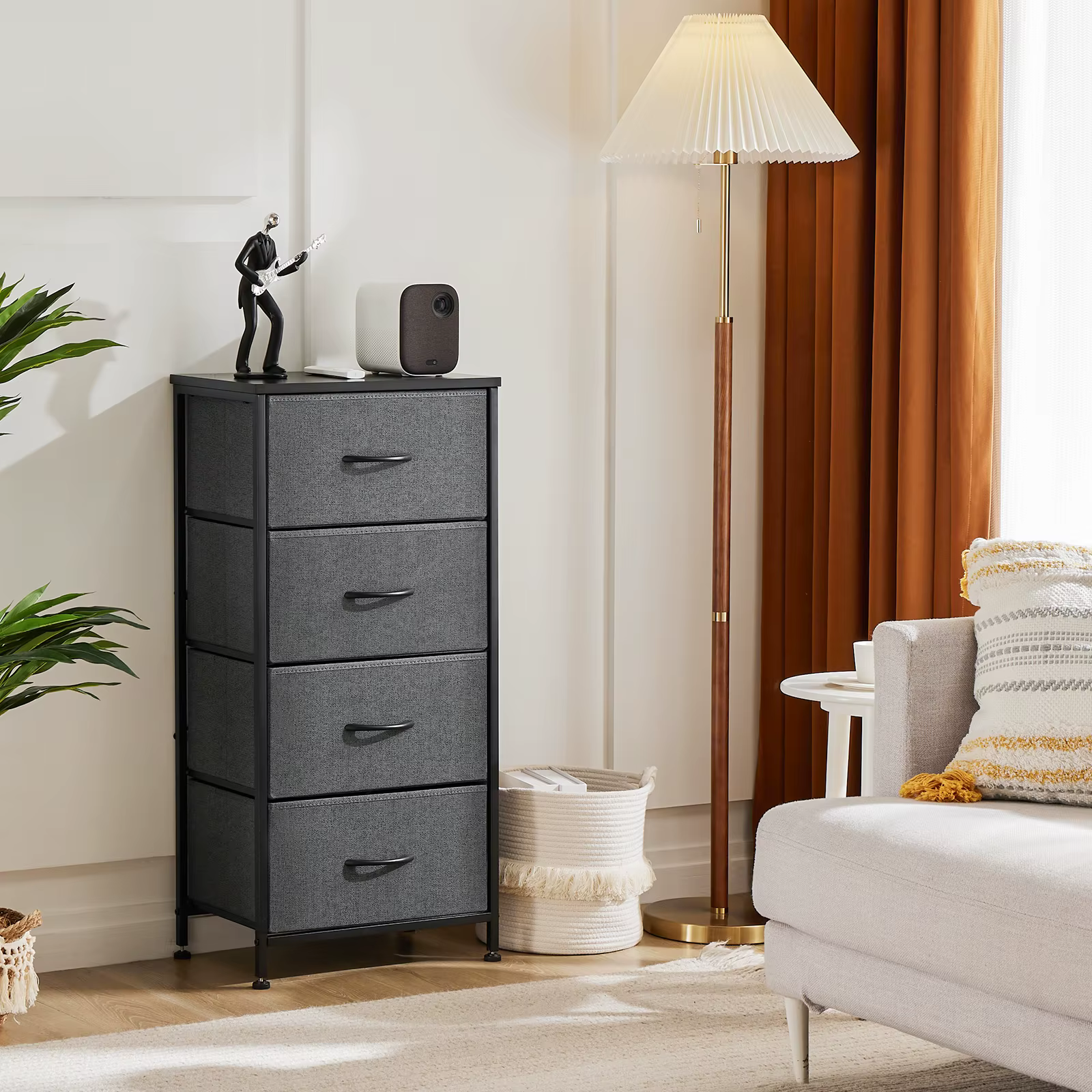JIAN-Armoire de Rangement pour Vêtements, Commode pour Chambre à Coucher, 4 Tiroirs de Proximité en 