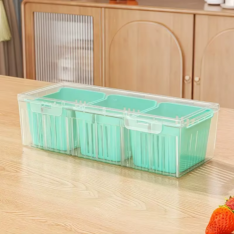 Contenants de stockage alimentaire compartimentés, ensemble de boîtes bento carrées transparentes po