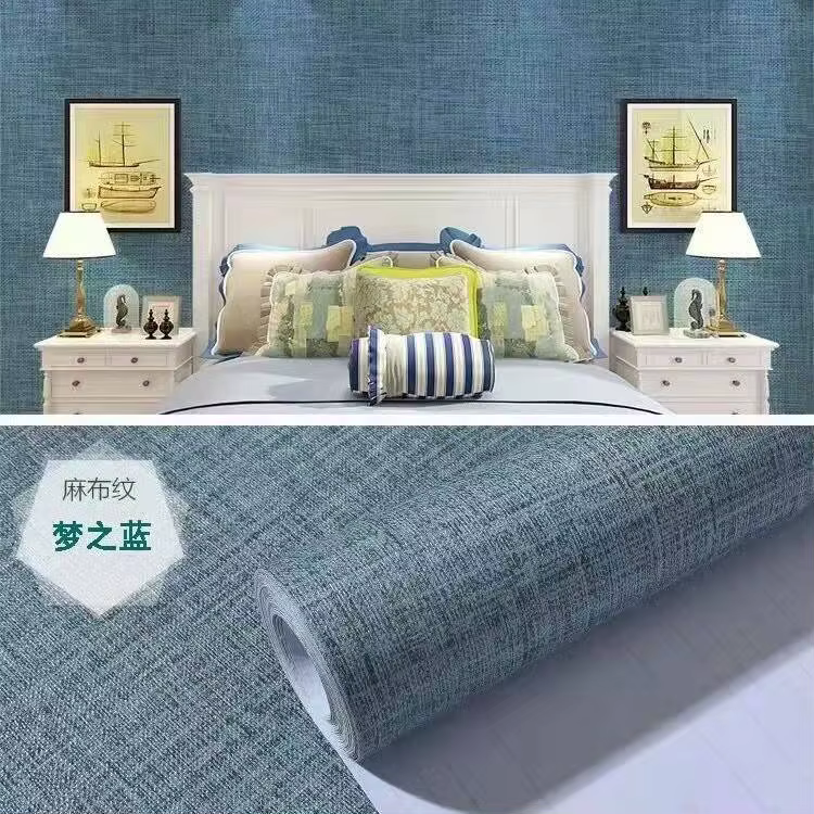 Papier peint auto-adhésif en lin PVC, pour armoires de cuisine, chambre à coucher, mur de salon, pap