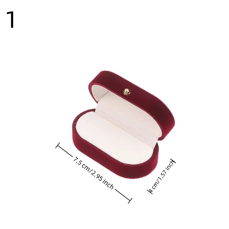 Boîte à bijoux en velours avec boucle dorée pour pendentifs, bagues, colliers, boucles d'oreilles et