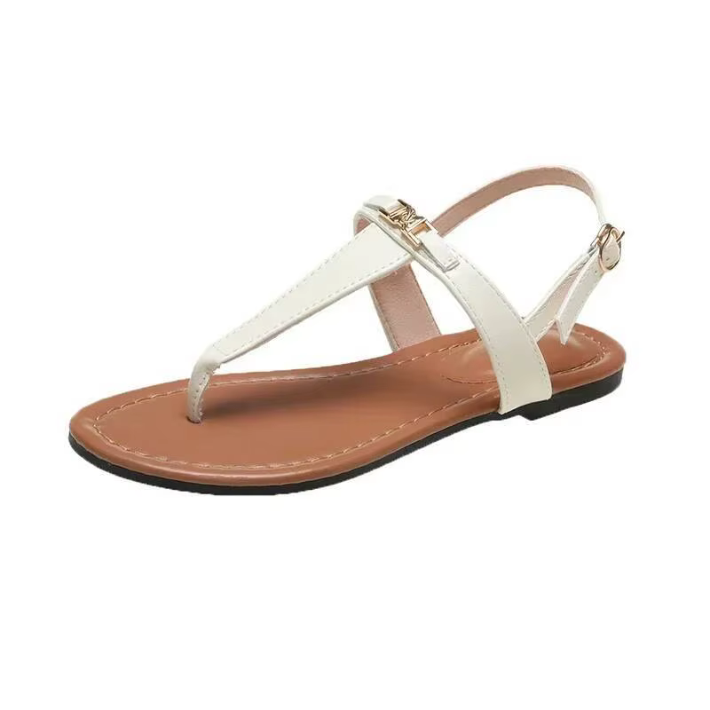2025 chaussures pour femmes mode sandales quotidiennes femmes boucle sangle plat avec extérieur bout