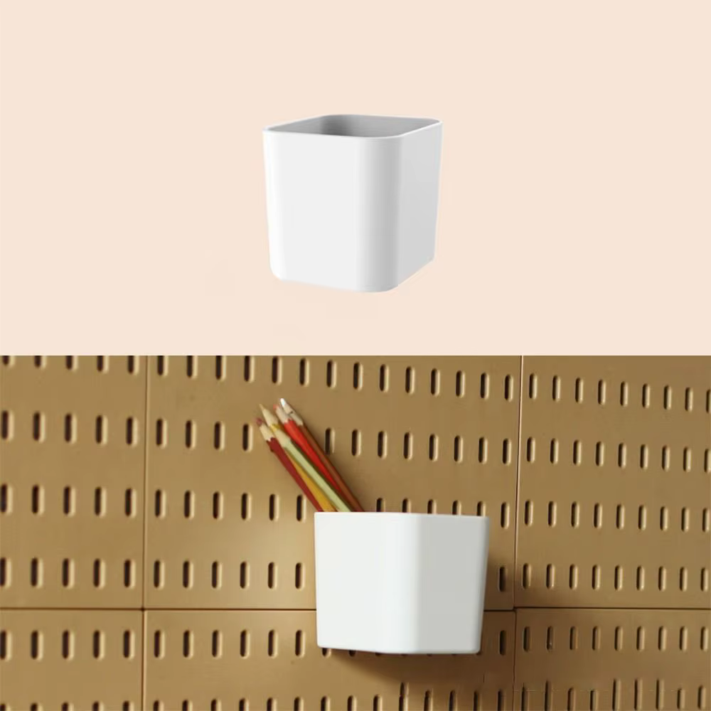 Boîtes de rangement blanches pour panneaux perforés, mallette de rangement pour panneaux perforés, a