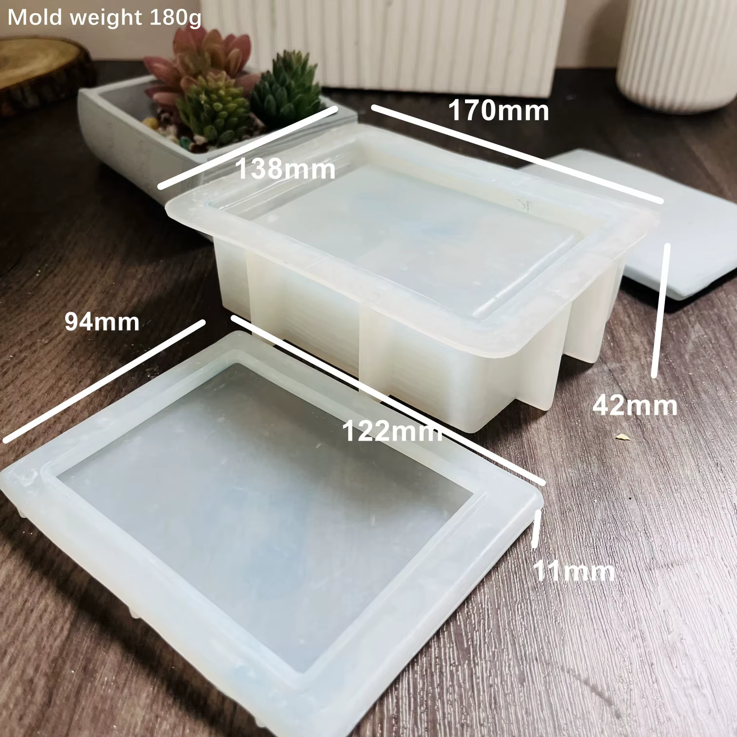 Boîte de rangement en forme de livre, moule en silicone miroir avec couvercle, gypse, ciment, moule