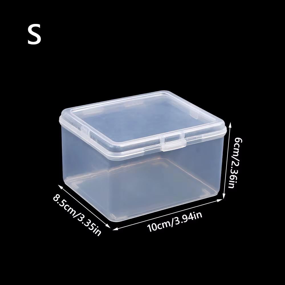 Boîte de rangement rectangulaire avec couvercle, étui de rangement polyvalent en plastique transpare