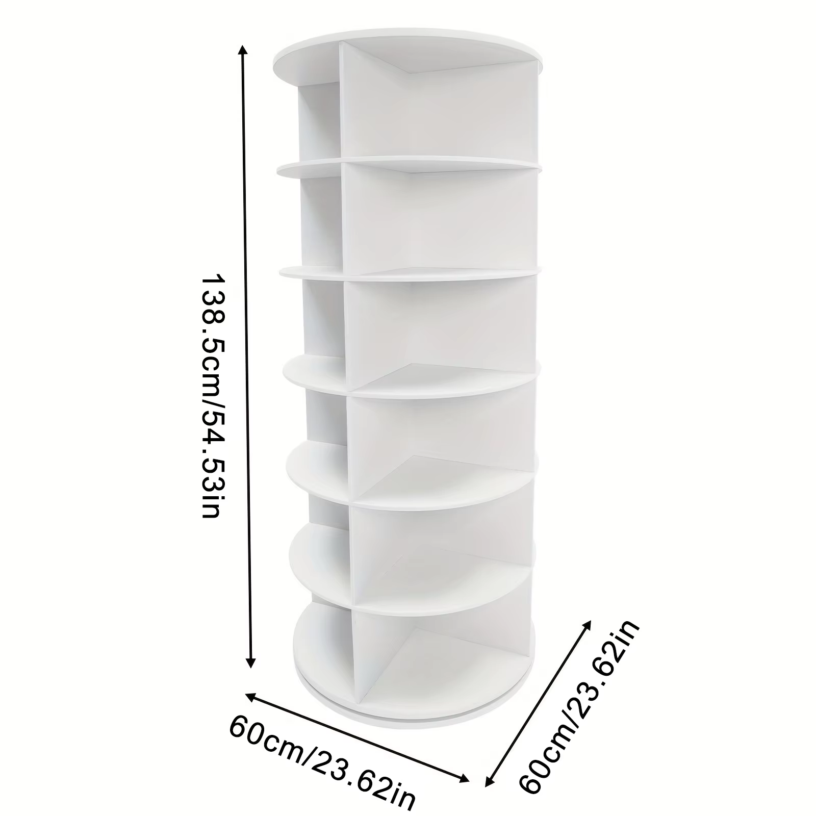 Étagère à chaussures verticale à 7 niveaux - 360 °   Tour rotative |   Rangement pliable peu encombr