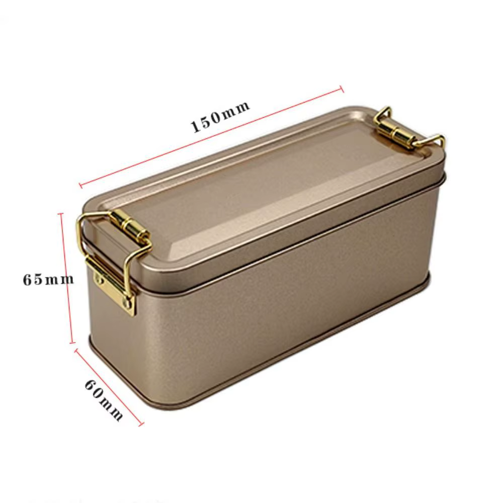 Boîte en fer rectangulaire en métal de haute qualité avec couvercle, boîte de rangement, boîte d'emb
