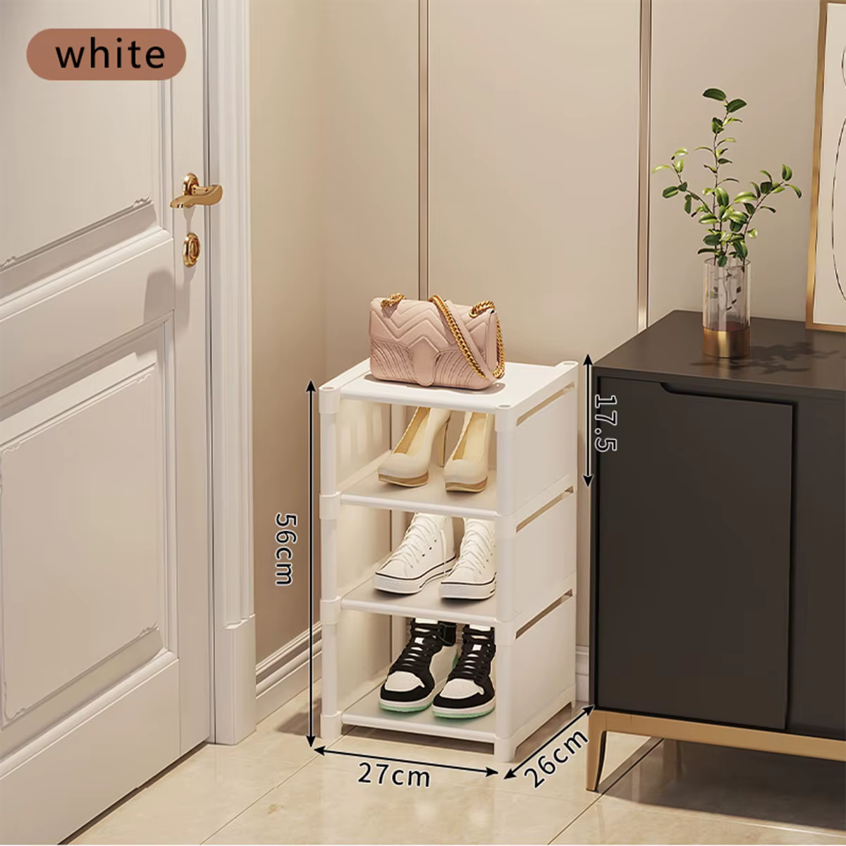 Étagère à chaussures petite armoire à chaussures élargie contre le mur porte étagère à chaussures pe