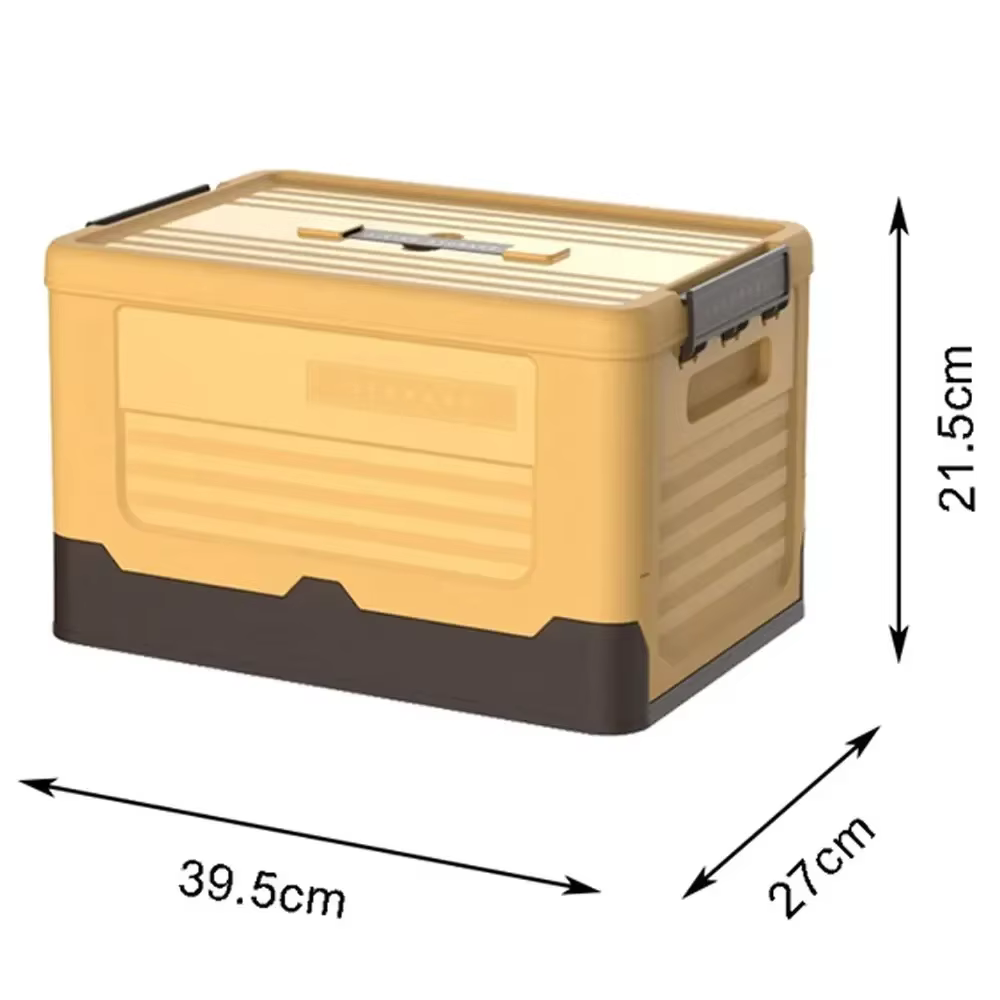 Boîte de rangement en plastique pliable avec couvercle, organisateur de maison multifonctionnel pour