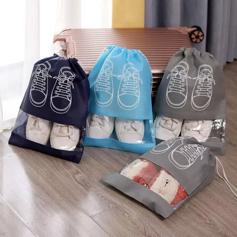 Sac de rangement pour chaussures en tissu non tissé épaissi, grande capacité, étanche à l'humidité, 