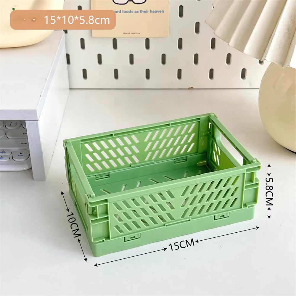 Mini paniers de bureau pliables, boîte de rangement, étagère de papeterie pour étudiants, panier de 