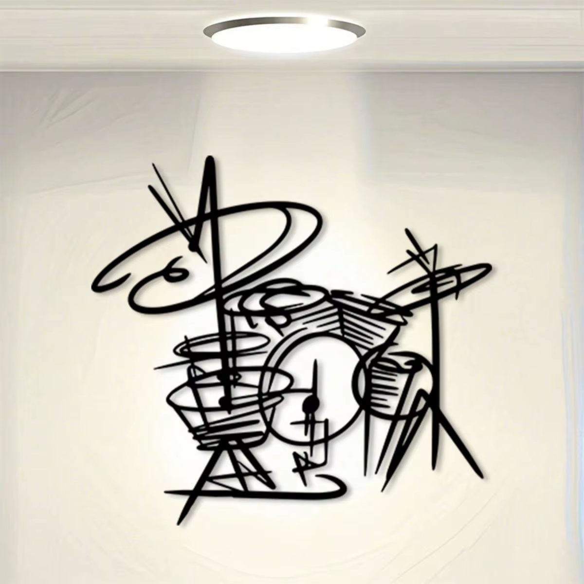 Étagère murale en métal en forme de tambour antirouille : décor moderne pour studio de musique, cade