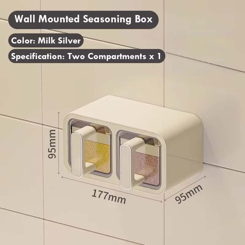 Boîte de rangement d'assaisonnement de cuisine Non perforée avec cuillère, ensemble de récipients d'