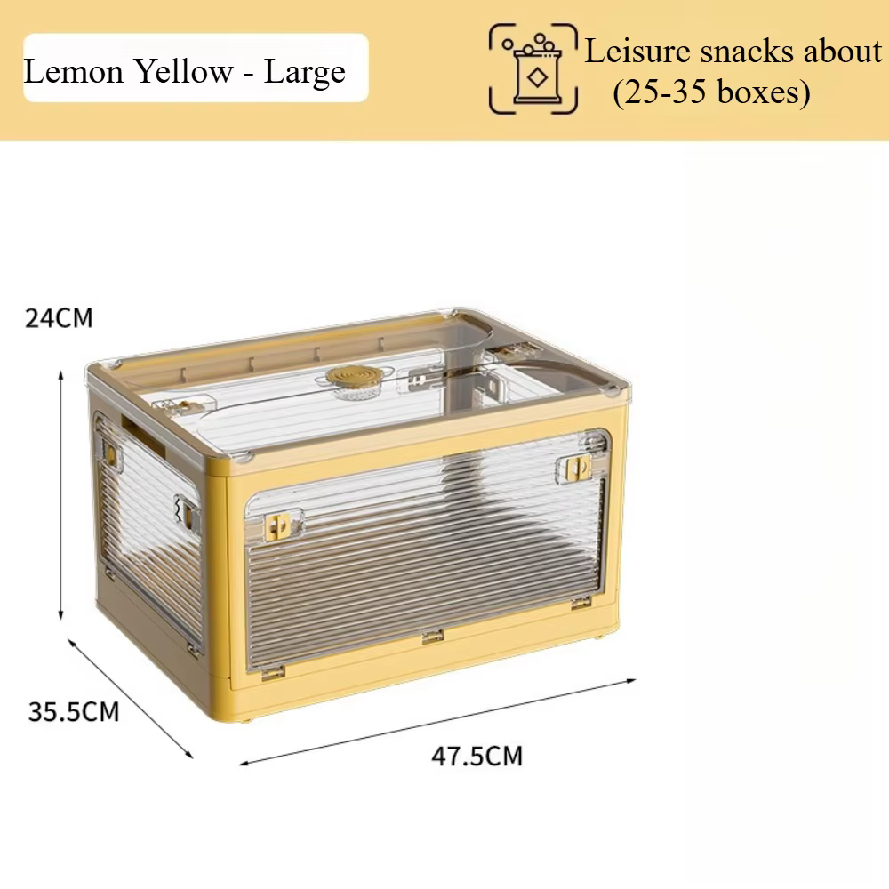 Boîte de rangement pliable pour livres avec cinq compartiments empilables transparents pour vêtement