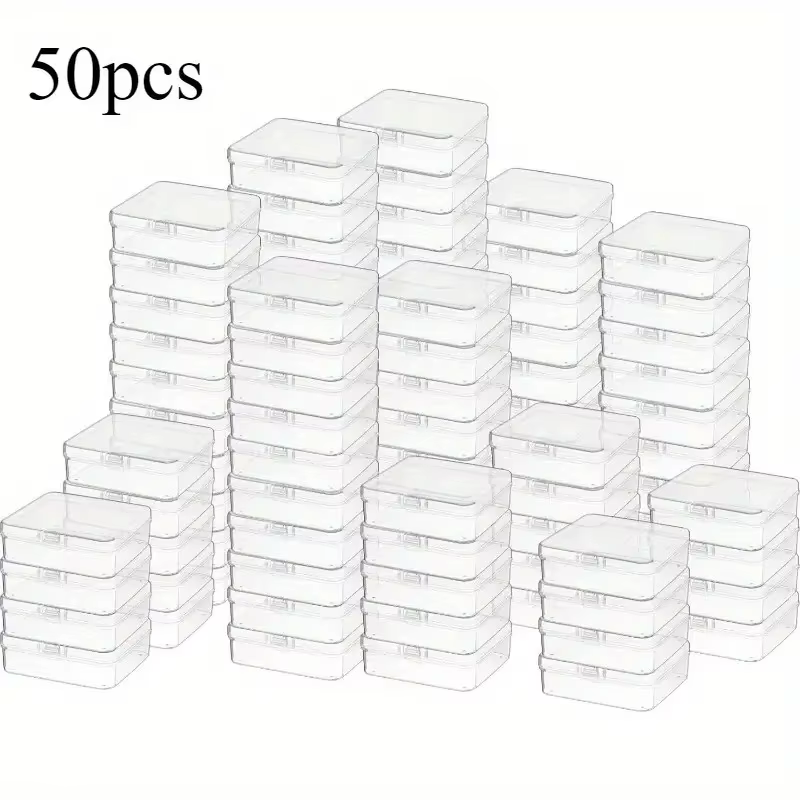 Ensemble de 50 boîtes de rangement de petite taille, haute transparence, hermétiques, avec couvercle