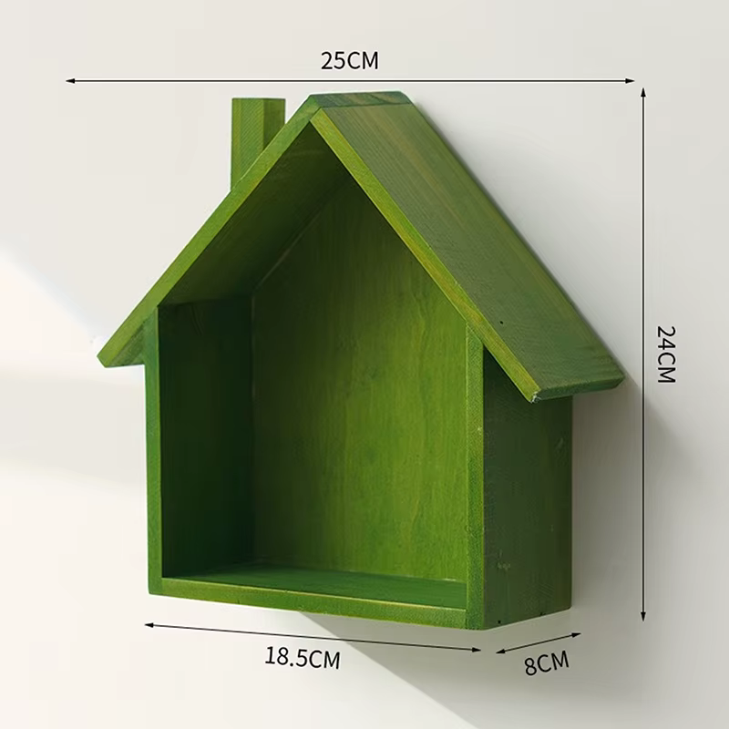 Étagères en forme de maison, organisateur de rangement mural, support de rangement pour clés, décora