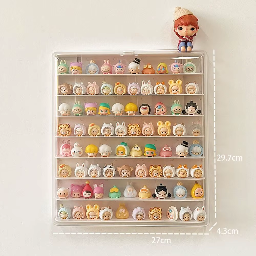 Vitrine murale en acrylique avec couvercle transparent, boîte de rangement, grand espace, vitrine, p