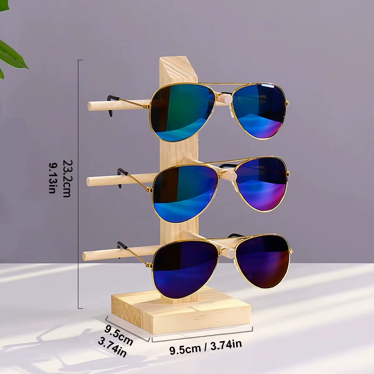 Monture de lunettes de soleil en bois, support de rangement de lunettes, présentoir multicouche sur 