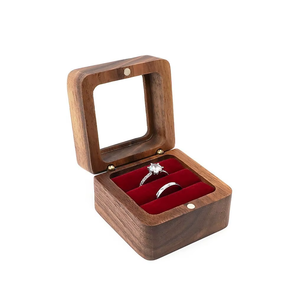 Boîte à bijoux pour cadeaux de fiançailles, boîte de présentation de bagues pour amoureux, boîte de