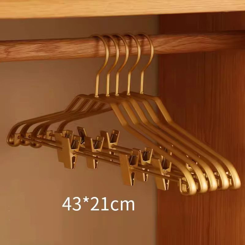 Cintres de luxe en alliage d'aluminium, 5 pièces, pour le stockage de pantalons, gril anti-brûlure, 
