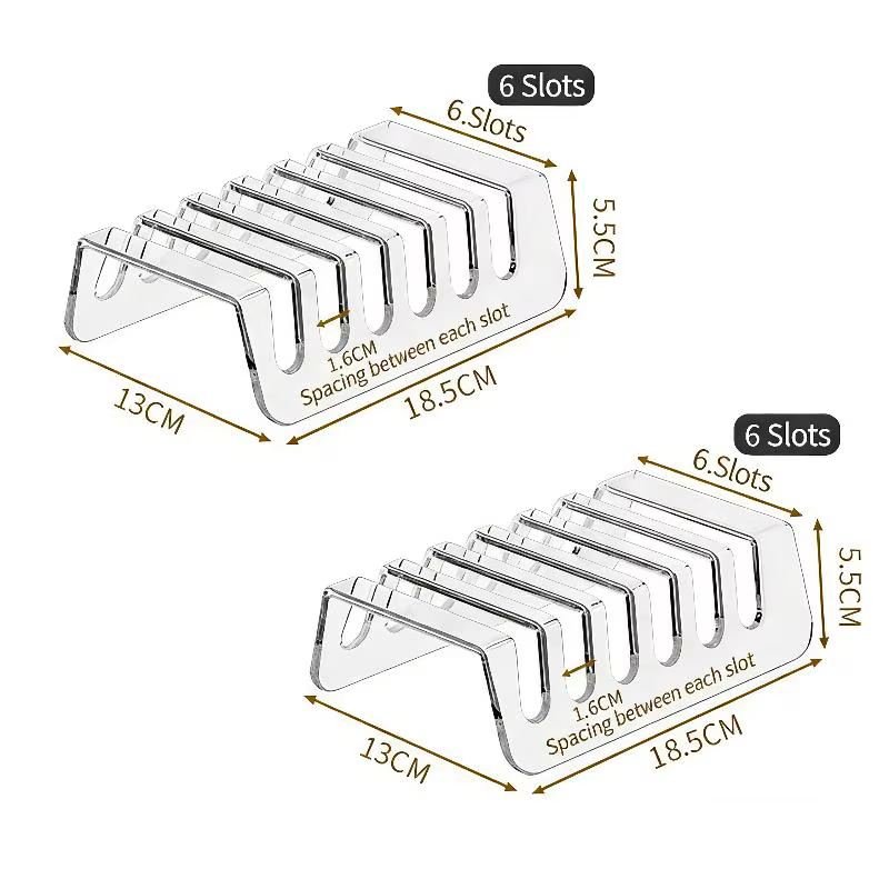 Étagère de présentation CD 2 pièces, organisateur en acrylique transparent à 6/8 compartiments pour 