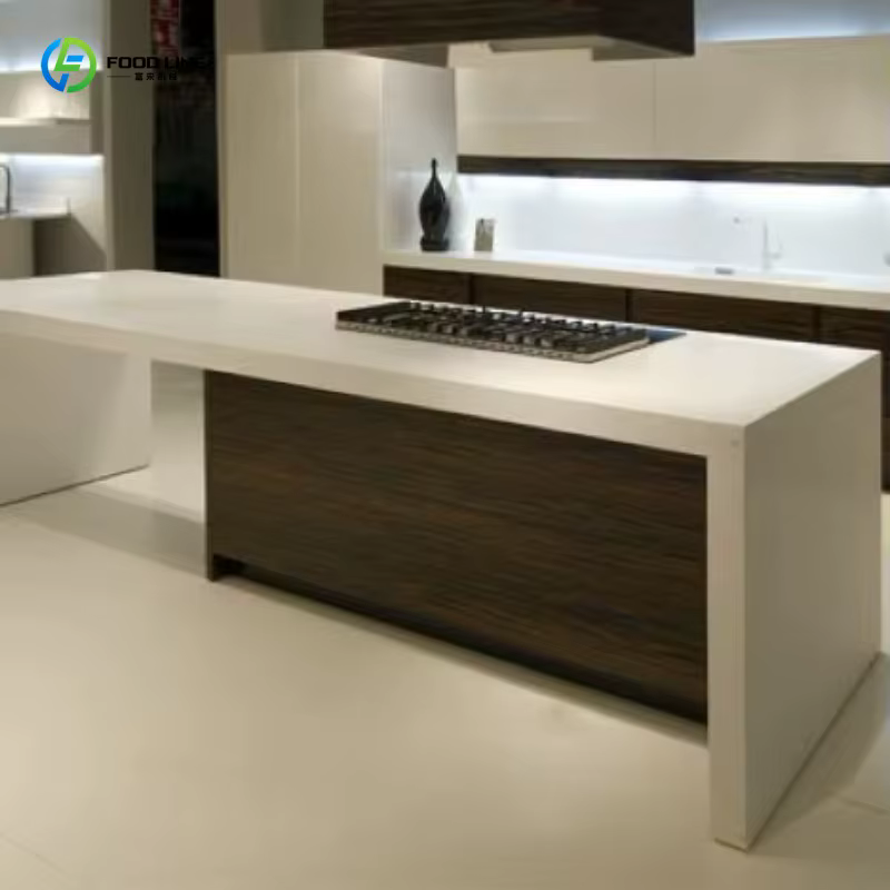 Armoire de cuisine personnalisée avec plan de travail en marbre, mobilier écologique, imperméable, p