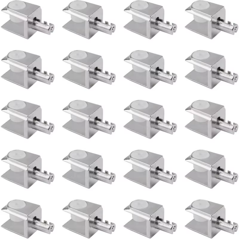 Supports d'étagère en verre 20 pièces: Clips muraux réglables en alliage de Zinc chromé poli avec br