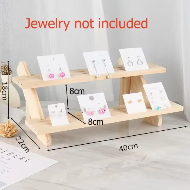 Étagère de rangement en bois style échelle, présentoirs à boucles d'oreilles, supports pour mini-fig