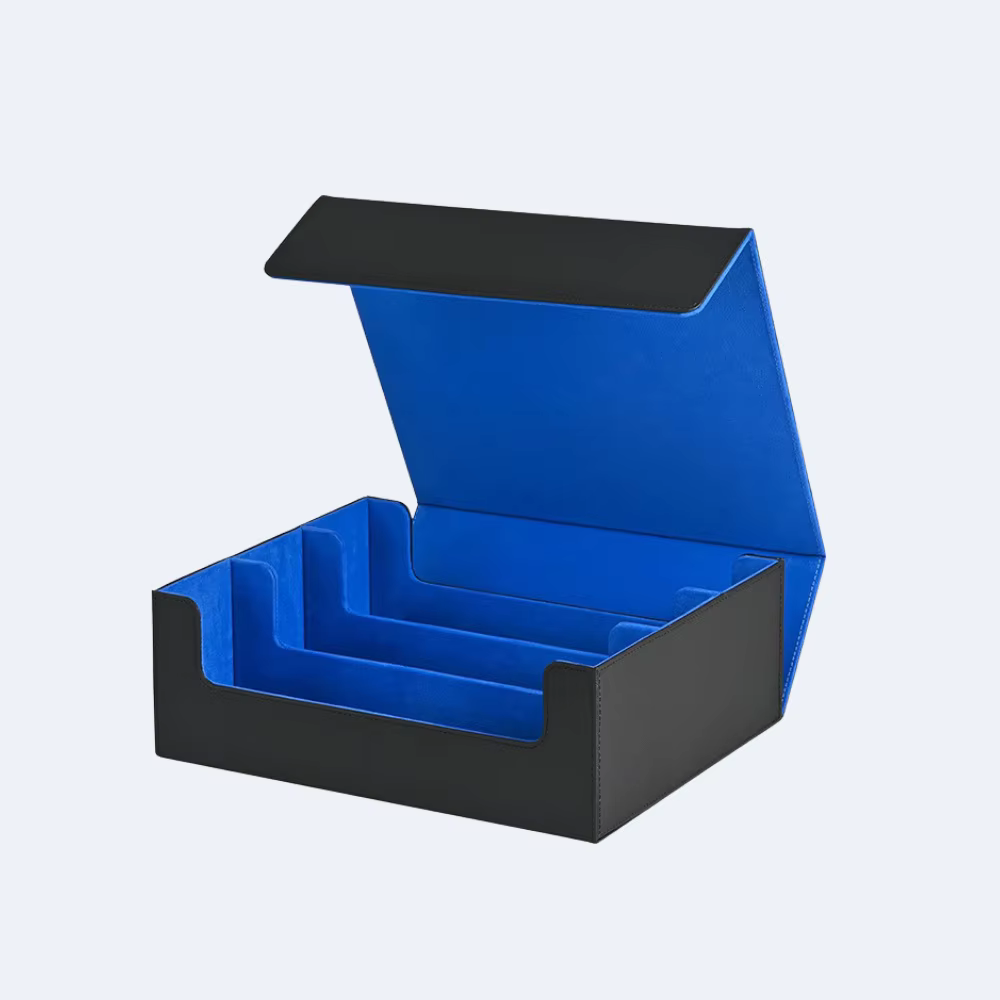 Boîte de rangement pour cartes, capacité 1800+ jeux individuels, fermeture magnétique, boîte en cuir