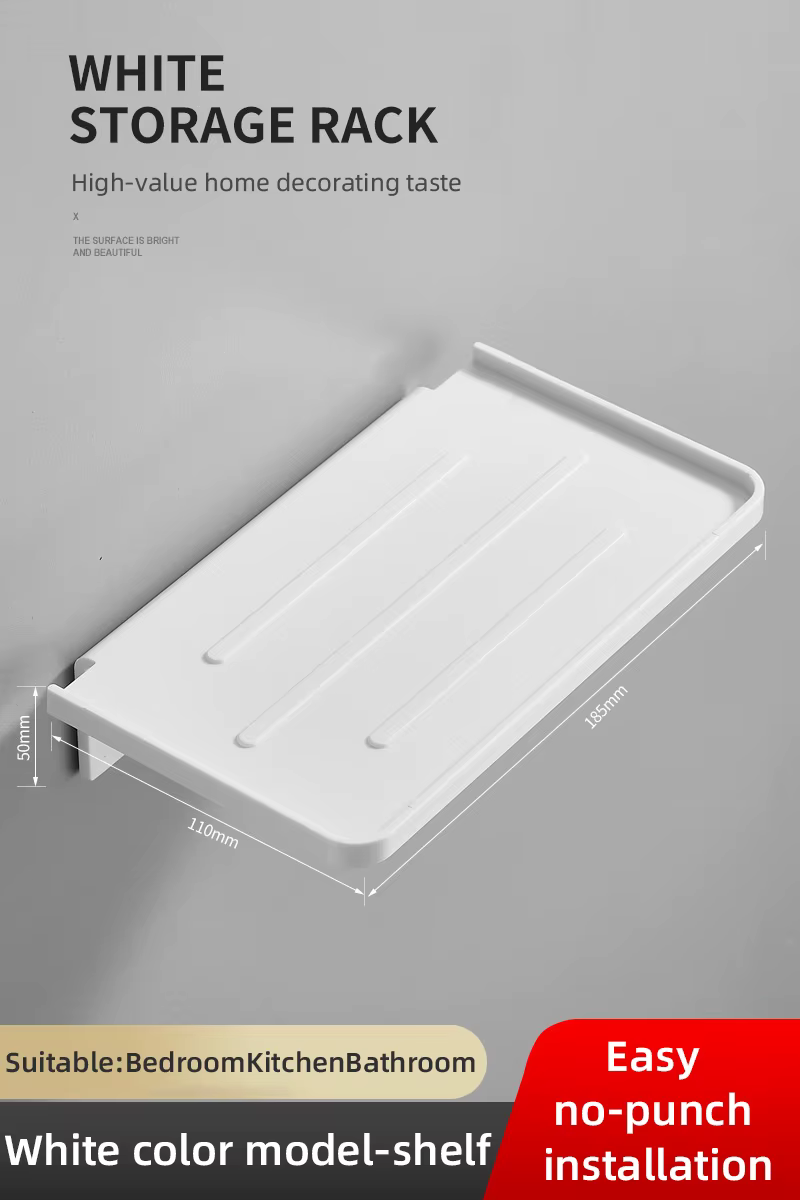 Étagère de salle de bain ABS, support de rangement noir, support mural, panier de douche, rangement 