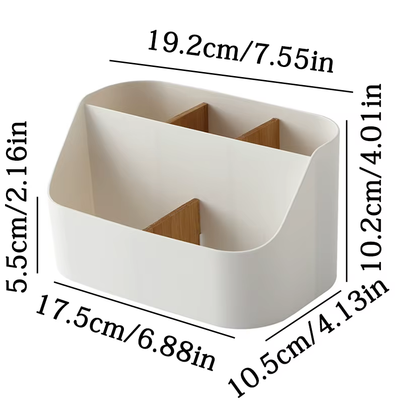 Boîte de rangement de bureau, boîte de tri des débris avec télécommande pour salon, brosse de maquil