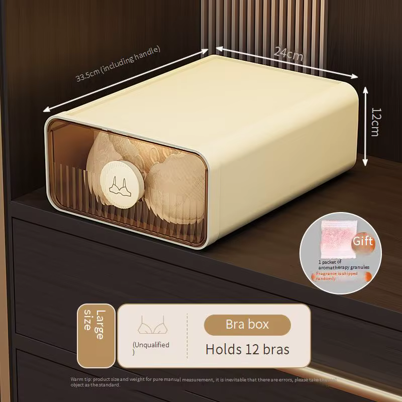 Boîte de rangement transparente pour sous-vêtements, anti-poussière et étanche à l'humidité, tiroir 