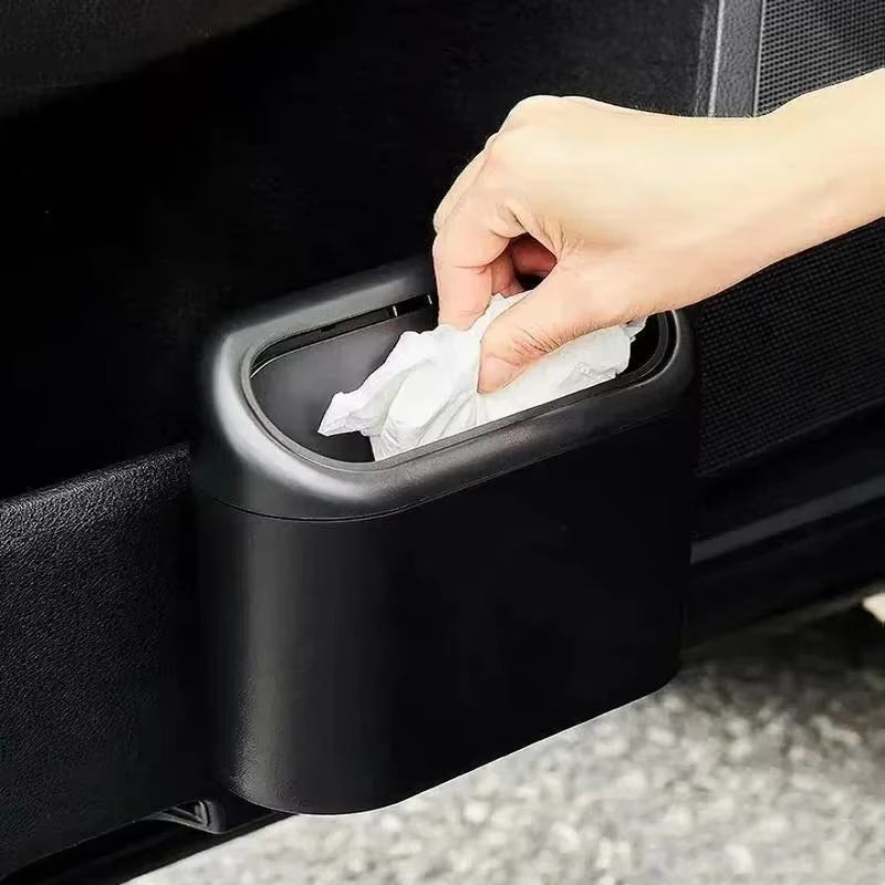 Poubelle de voiture suspendue, boîte de rangement pour déchets de véhicule, boîte de rangement carré